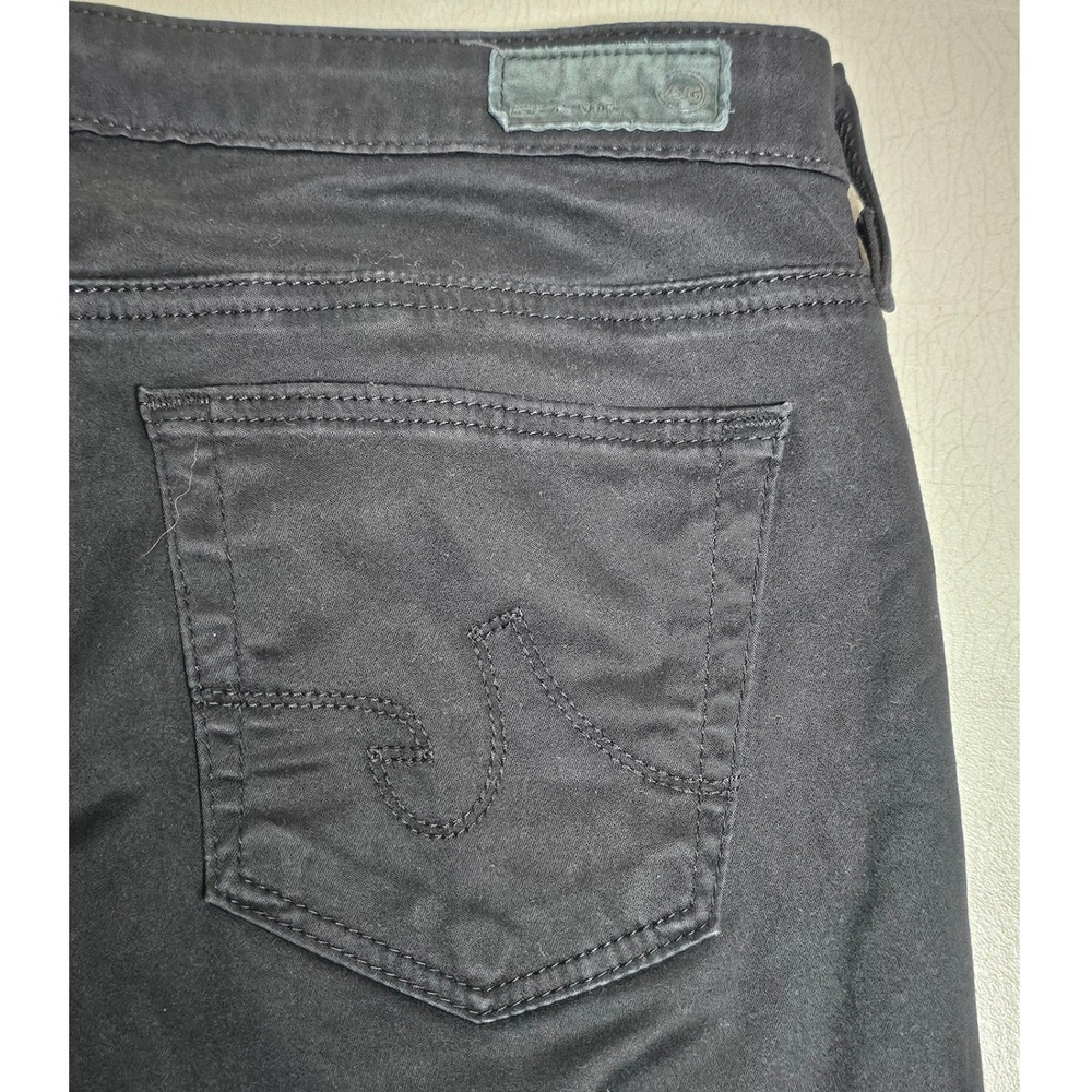AG‎ Adriano Goldschmied The Stilt Cigarette Jeans Black Sateen Slim Fit Size 28R